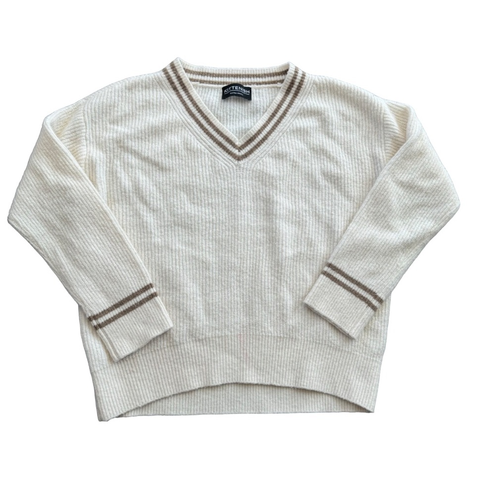 Kittenish Cream V-Neck Sweater
